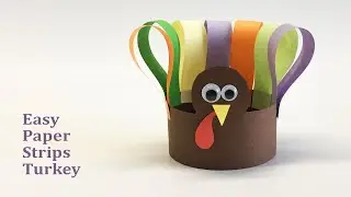 Easy Paper Strips Turkey Craft  | Thanksgiving Crafts for Kids
