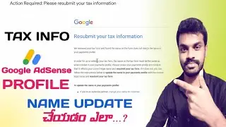 Tax Info Does Not Match The Name in Your Payments Profile Google Adsense in Telugu