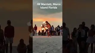 Sunset fire dancer show at the Marco Island Florida JW Marriott #marcoisland #jwmarriott