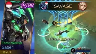 New Saber Starlight Skin FORCE WARRIOR Gameplay (Best Rework Ever) - Mobile Legends