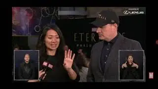 KEVIN FEIGE CHLOE ZHAO'S INTERVIEW RED CARPET ETERNALS