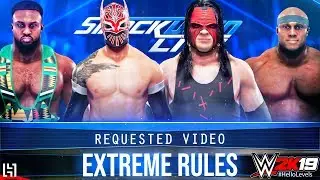 WWE 2K19 Sin Cara vs Bobbly Lashley vs Kane vs Big E EXTREME RULES Match Gameplay