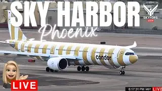 🔴LIVE Plane Spotting Monsoon HEAT +SUNSET at Phoenix Sky Harbor (PHX) | Live Airport Action!