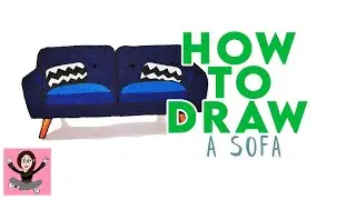 How to Draw A SOFA / Easy step by step drawing and colouring