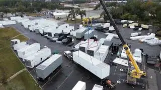 Loading of a oversize generator cover headed for Rhode Island from Florida
