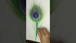 Easy Drawing 🦚 Peacock Feather ☺️#shorts #viralvideos #youtubeshorts #merehobbieskajahanwithshafa