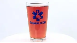 EmergencyStuff.com - Dinosaurs of EMS Pint Glass - www.OnlineProductVids.com