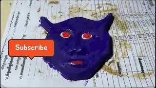 PAINTING A PURPLE DEVIL CLAY FACE | HANDMADE ART