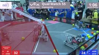 VEX Worlds 2016 - VRC High School - Engineering - Qual 55 (64 4194E) 157 vs 90 (4334A 2616F)