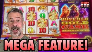 STILL AMAZING even on the WONDER 4 VERSION! MEGA FEATURE on BUFFALO GOLD CASH! BIG WIN!