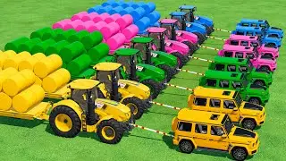 Tow Work - Round Bales Transport With BRABUS Car In Fs22 | Farming Simulator 22 