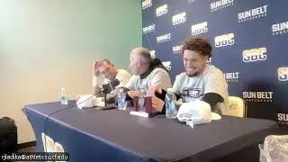 Пресс-конференция после матча чемпионата мужского футбольного турнира UCF Sun Belt