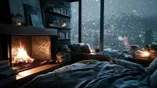 Winter Sound | The Wind Knocks Gently While the Fireplace Stays Awake 🌬️🔥🕯️