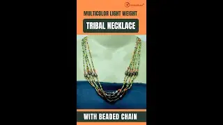 Multicolor Light Weight Tribal Necklace with Beaded Chain | Tribal Jewelry