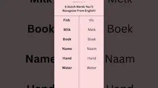 #Dutch words that are similar to #English  #shorts