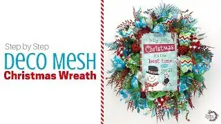 Step by Step Deco Mesh Christmas Wreath