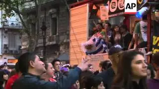 Thousands of revellers join gay pride parades in Buenos Aires and Santiago