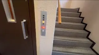 Rather tiny Reber-Schindler traction elevator @ Kirkegata 33, Narvik, Norway