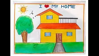 How to Draw a House / House Drawing / House Drawing Easy Step By Step /  Easy Drawing / Drawing