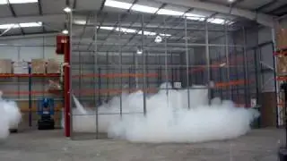 Point protection of a secure cage area in a large warehouse using Concept Smoke Screen
