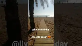 Alicante beach walking 🇪🇸 a beautiful hot day #spain #holiday #alicante #beach