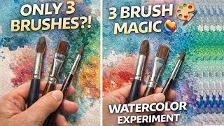 Watercolor Experiment with 3 Brushes  Stunning Techniques & Magical Effects 🎨