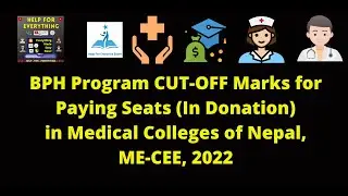 BPH Program CUT-OFF Marks for Paying Seats (In Donation) in Medical Colleges of Nepal, ME-CEE Exam