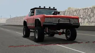 Massive Spike Strip Pileup Car Crashes #20– BeamNG Drive