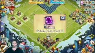 Rolling 50k Gems For Heroes 11 PRIME Hero Cards Castle Clash