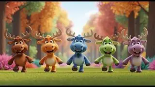 Five Little Moose Stomp Stomp Stomp | Nursery Rhymes for Kids & Baby Songs