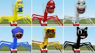 Shin Sonic Train,Minion Train Eater,Mario Train Eater,Sponge Bob Train Eater,Cartoon Cat Train Eater