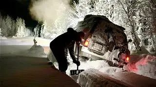 Одни в тайге в минус 30.Тяжелый путь к озеру