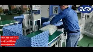 Foam cutting and filling line