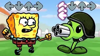 Sponge Vs Peashooter Sings Bad Bash Song (FNF VS Plants Vs. Rappers)