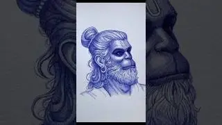 Hindu Deities Drawn with Ballpoint Pen (Krishna, Shiva,Rama, Hanuman)#shorts #sanatanhindu #god #art