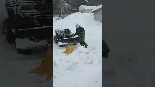 winter snowstorm Barry Trottier hard at work Kirkland lake Ontario