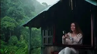 Lost in the Rain 📱🌧️ Aesthetic Girl Vibes in a Mountain Forest Hideaway