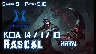 KZ Rascal KAYN vs XIN ZHAO Jungle - Patch 9.10 KR Ranked