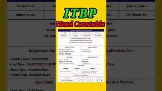 ITBP New vacancy 2023 || ITBP requirements 2023 || ITBP HC @srkitech. #itbp
