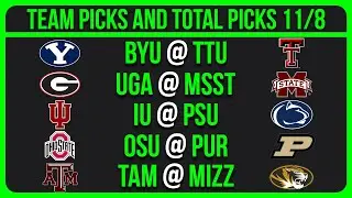 College Football Picks Today 11/8/25 NCAAF Week 11 Betting Picks and Predictions