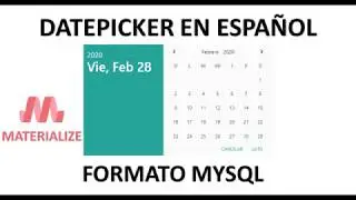 DatePicker en Español Formato Mysql