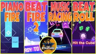 PianoFire/Unity VS BeatFire2/CoffinDance VS MusicRacing/Megalovania VS BeatRoll/Milf || EDMRUSH..!!
