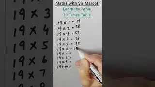 Learn the Table.19 Times Table #shortvideo #maths #mathstricks #informativevideo#viral