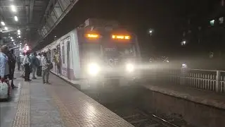Diva junction railway station night local train video | Mumbai Central line night local train video 
