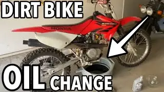 Как заменить масло (ШАГ ЗА ШАГОМ) на мотоцикле для мотокросса - Honda CRF100