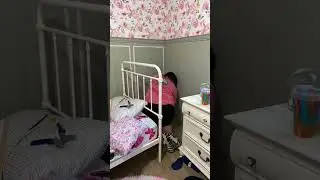 Shared Girls' Bedroom Makeover - Floral Wallpaper and Box Molding