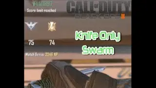 Knife Only Swarm + Clutch 75-74 Win (COD Black Ops 2 TDM Gameplay)