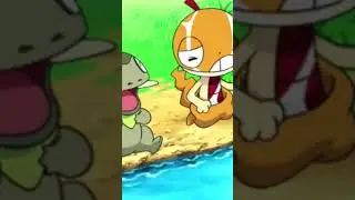 Axew and Scraggy splashing each other