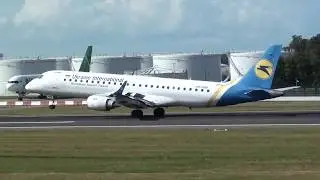 Ukraine International Embraer 190 UR-EMB Landing Brussels BRU