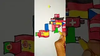 Draw Flag Map of Vatican 🇻🇦city #vatican #flag #drawing